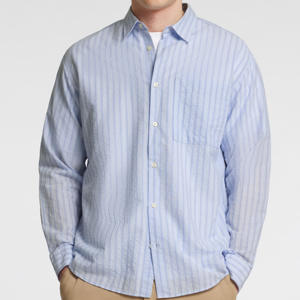 SELECTED HOMME Seersucker Cashmere Blue Long Sleeved Shirt